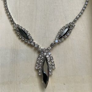 New vintage Alaskan Black Diamond Austrian crystal necklace